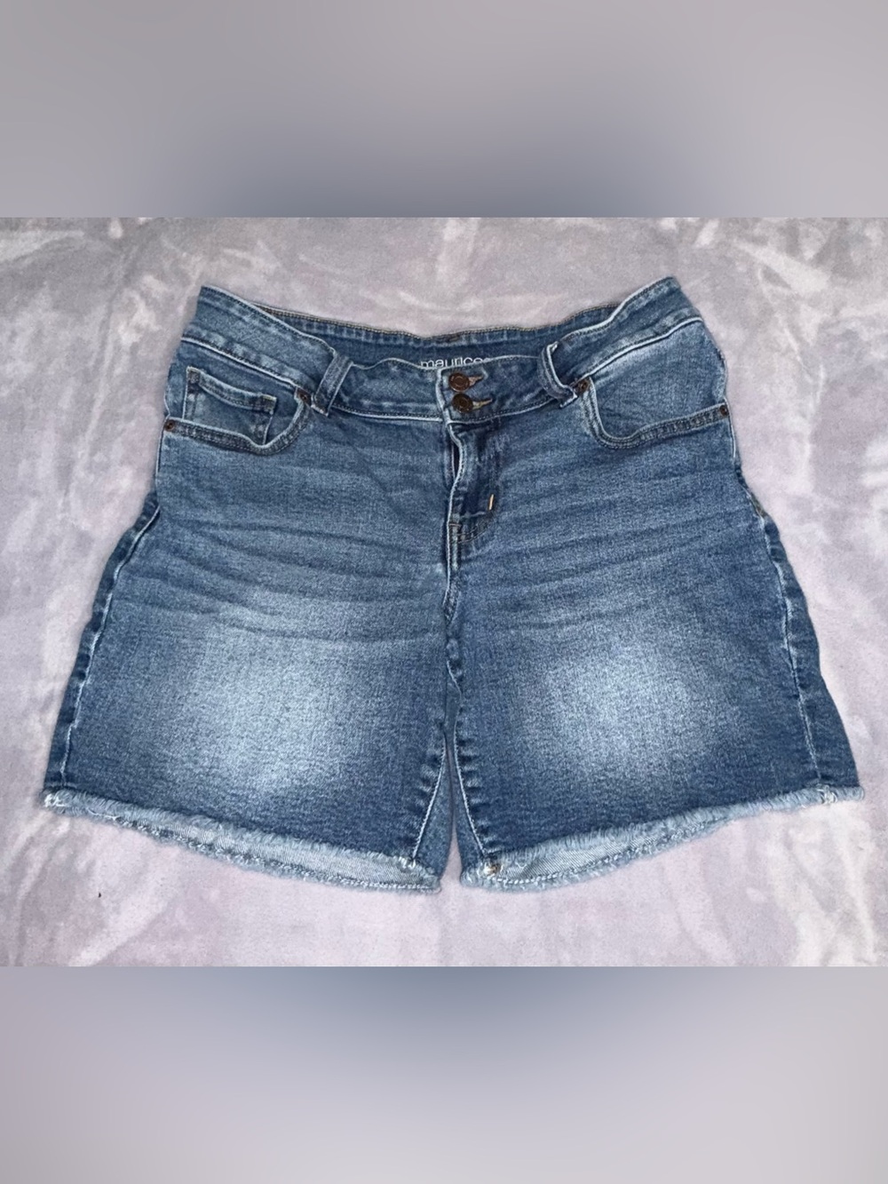 Maurices Medium Blue High-Rise Denim Shorts